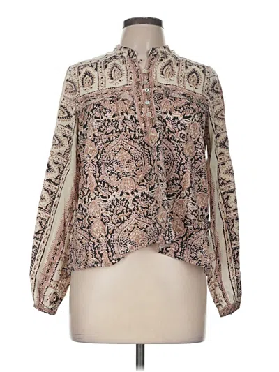 Pre-owned Cleobella Long Sleeve Blouse In Tan
