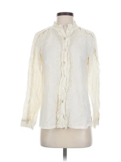 Pre-owned Cleobella Long Sleeve Blouse In White