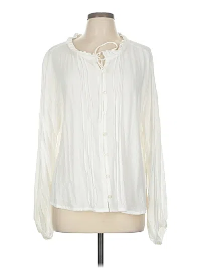 Pre-owned Cleobella Long Sleeve Blouse In White