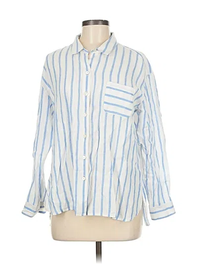 Pre-owned Cleobella Long Sleeve Button Down Shirt In Blue