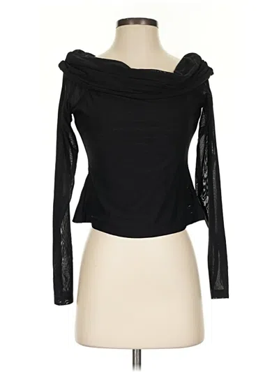 Pre-owned Cleobella Long Sleeve Top Black Off The Shoulder Neckline Tops
