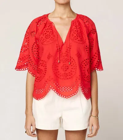 Cleobella Lulu Blouse In Poppy Red