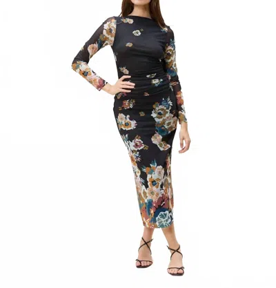 Cleobella Lura Mesh Midi Dress In Vitet Floral In Black
