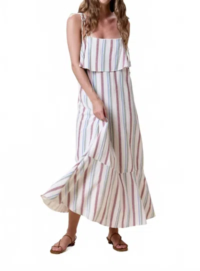 Cleobella Madera Ankle Dress In Multi-colored Striped In White