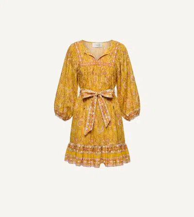 Cleobella Magdalena Mini Dress | Wildflower Citrus In Yellow