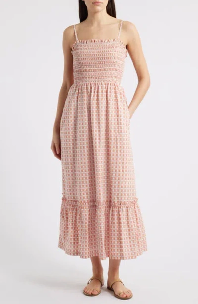 Cleobella Magnila Check Print Sleeveless Dress In Bellini Plaid Print