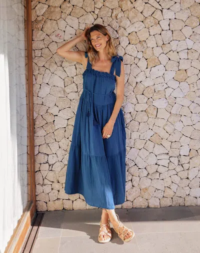 Cleobella Maile Ankle Dress In Blue