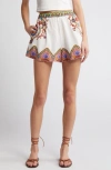 CLEOBELLA MALCOM PLACED PRINT COTTON & LINEN SHORTS