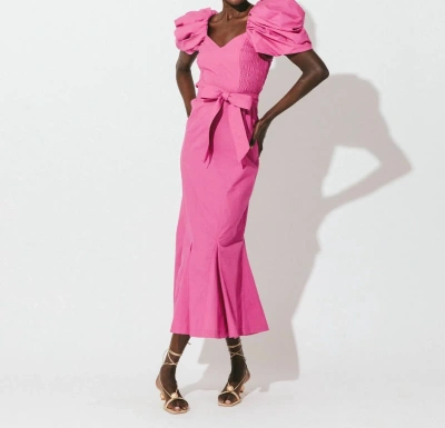 Cleobella Malina Midi Dress In Bright Pink