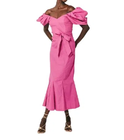 Cleobella Malina Midi Dress In Bright Pink