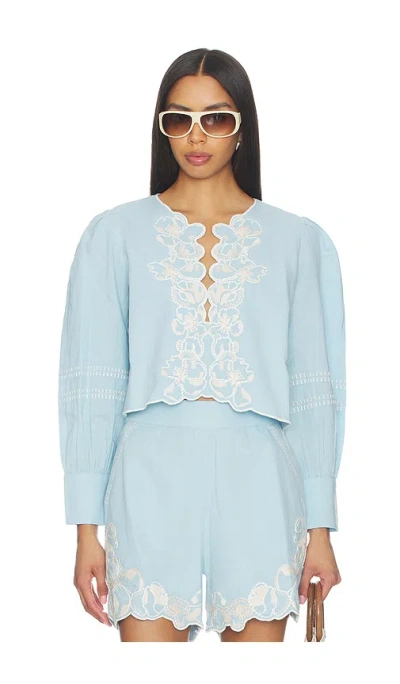 Cleobella Manon Blouse In Glacier Lake