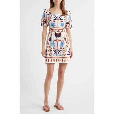 Cleobella Mariana Mixed Print Cotton & Linen Minidress