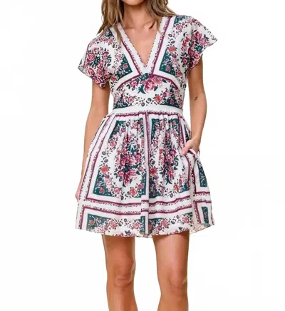 Cleobella Marilla Mini Dress In Carmella Print In White