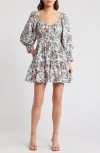 Cleobella Maxine Floral Print Long Sleeve Organic Cotton Minidress In Miramonte Print