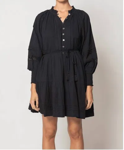 Cleobella Meadow Cotton Seersucker Dress In Black