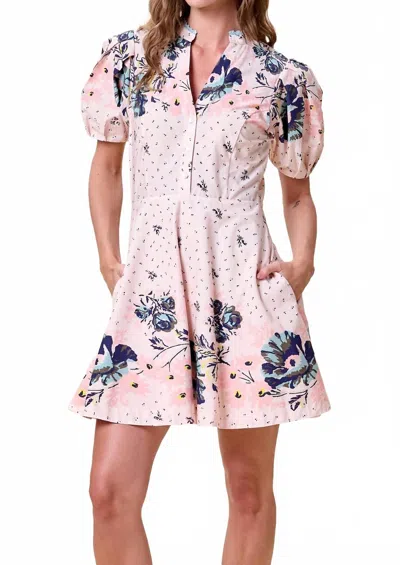 Cleobella Micah Mini Dress In Liqra Print In Pink
