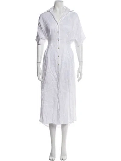 Pre-owned Cleobella Midi Length Dress In White