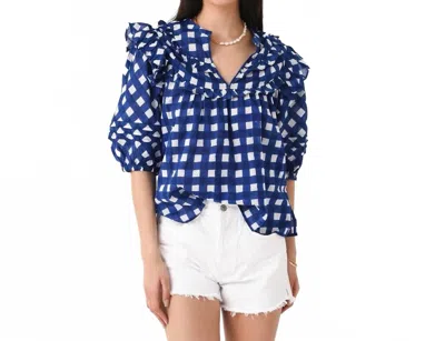 Cleobella Millie Blouse In Blue/white