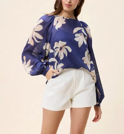 Cleobella Mimi Top In Sella Print In Blue