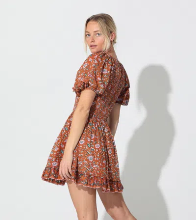 Cleobella Mina Mini Dress | Terracotta Floral In Animal Print