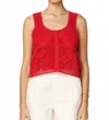 Cleobella Miyuki Crochet Top In Poppy Red In Red