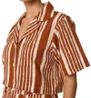 Cleobella Mizuki Blouse In Vecchio Stripe In Brown