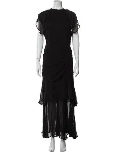 Pre-owned Cleobella Mock Neck Long Dress In Blue