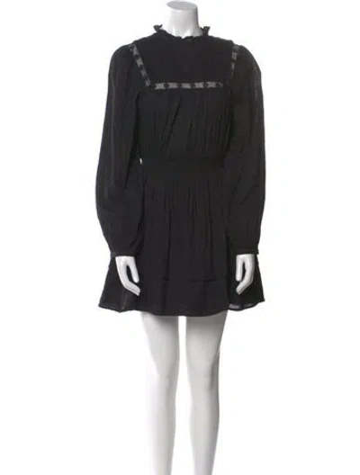 Pre-owned Cleobella Mock Neck Mini Dress In Black