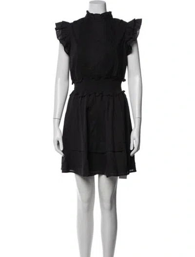 Pre-owned Cleobella Mock Neck Mini Dress In Black