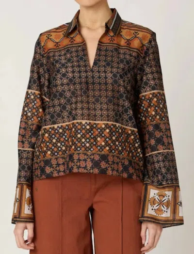 Cleobella Moira Blouse In Zocalo In Brown