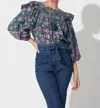 Cleobella Mylah Blouse In Jade Floral In Multi