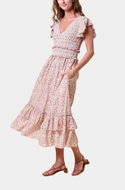 Cleobella Narmeen Midi Dress In Lume Wing Print In Neutral