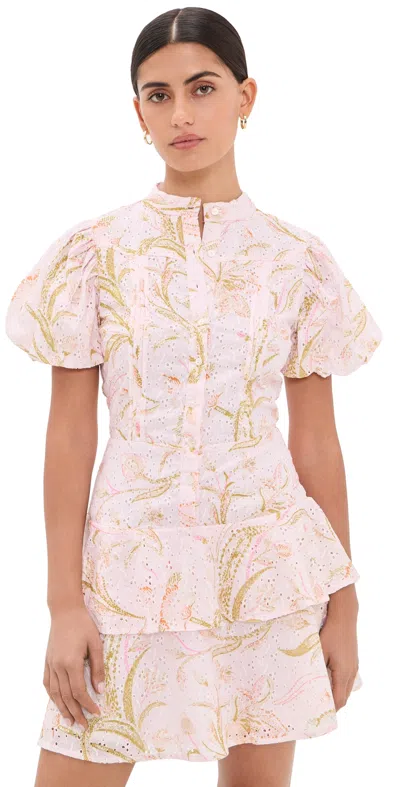 Cleobella Natalie Mini Dress Florabella Print In Pink