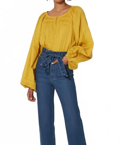 Cleobella Nerea Cotton Blouse In Citrine In Yellow