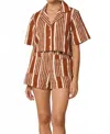 Cleobella Niko Shorts In Vecchio Stripe In Brown