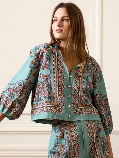 Cleobella Noelle Blouse In Blue In Multi