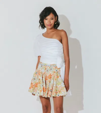 Cleobella Nora Mini Skirt | Retro Floral In White