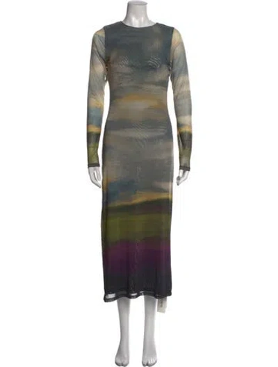 Pre-owned Cleobella Nylon Long Dress W/ Tags In Green
