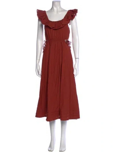 Pre-owned Cleobella Off-the-shoulder Long Dress W/ Tags In Red