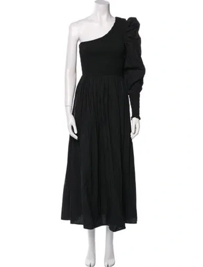 Pre-owned Cleobella One-shoulder Long Dress In Black