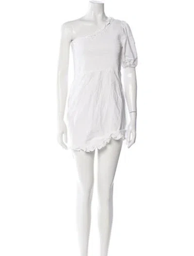 Pre-owned Cleobella One-shoulder Mini Dress In White