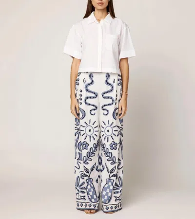 Cleobella Orion Wide Leg Pants In Verona Print In Blue
