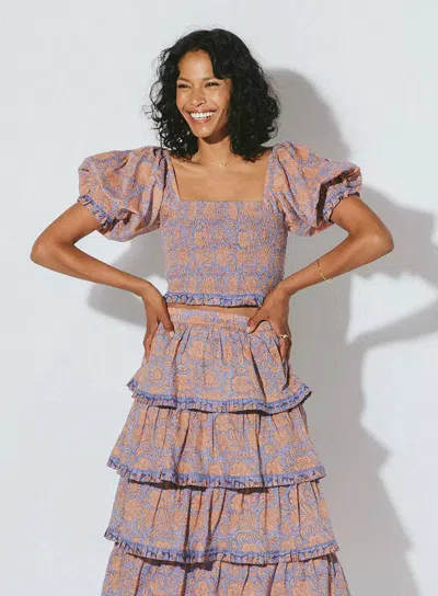 Cleobella Paislee Blouse Vine Block Print