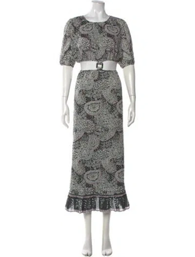 Pre-owned Cleobella Paisley Print Long Dress In Multi
