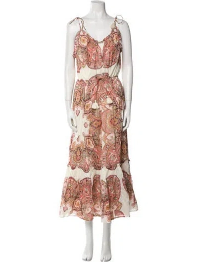 Pre-owned Cleobella Paisley Print Long Dress W/ Tags In Multi
