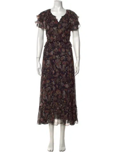 Pre-owned Cleobella Paisley Print Midi Length Dress In Multicolor