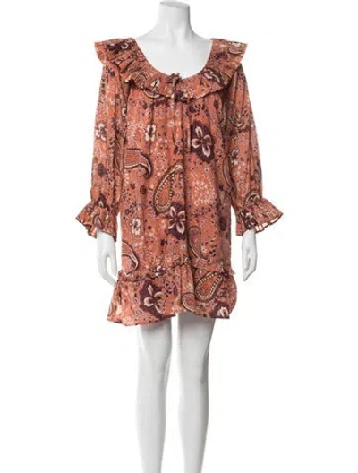Pre-owned Cleobella Paisley Print Midi Length Dress W/ Tags In Pink