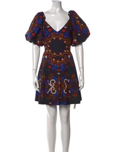 Pre-owned Cleobella Paisley Print Mini Dress In Black