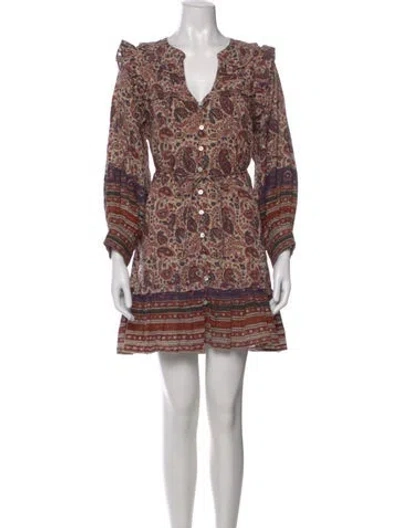 Pre-owned Cleobella Paisley Print Mini Dress In Blue