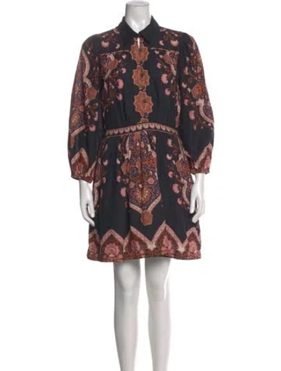 Pre-owned Cleobella Paisley Print Mini Dress In Multi